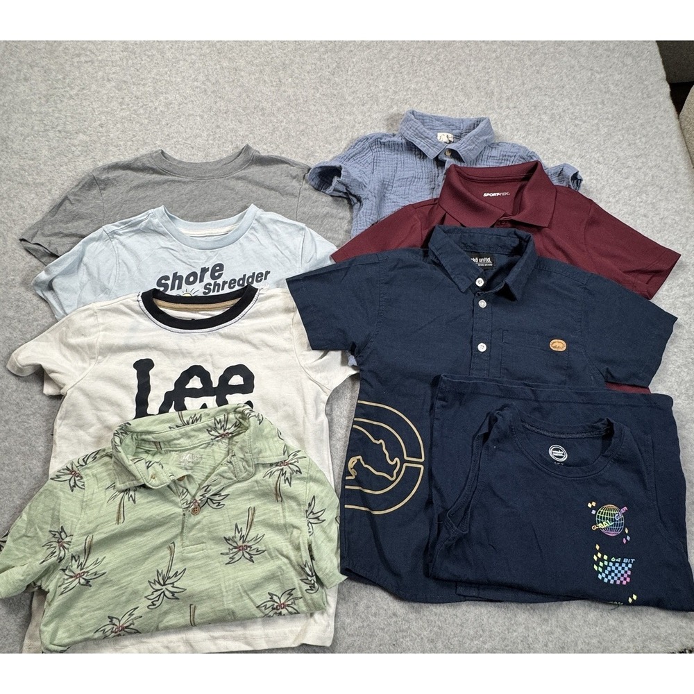 Boys Shirt Lot Size 6 6-7 Mixed Brands Graphic Polo Tank Casual Bundle